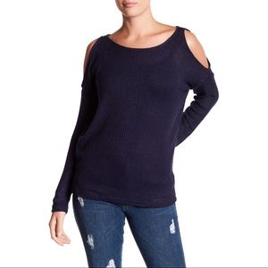 SPLENDID | Knit Cold Shoulder Sweater Top Size S